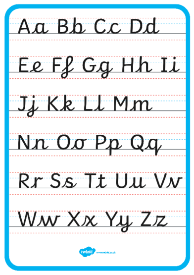 Cursive Alphabet Letter Formation Foster