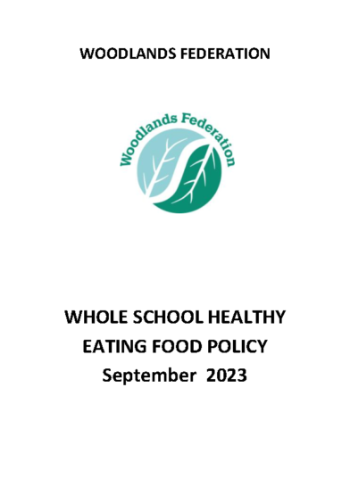 Whole School Healthy Eating Food Policy