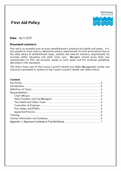 First Aid Policy