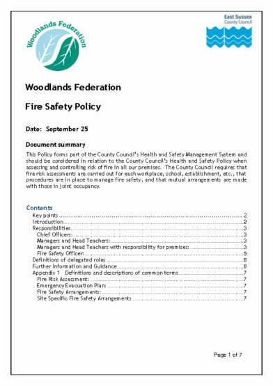 Fire Safety Policy