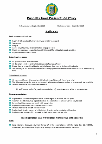 Presentation Policy