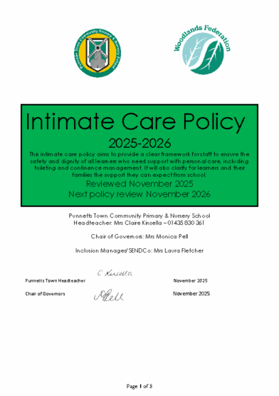 Intimate Care Policy