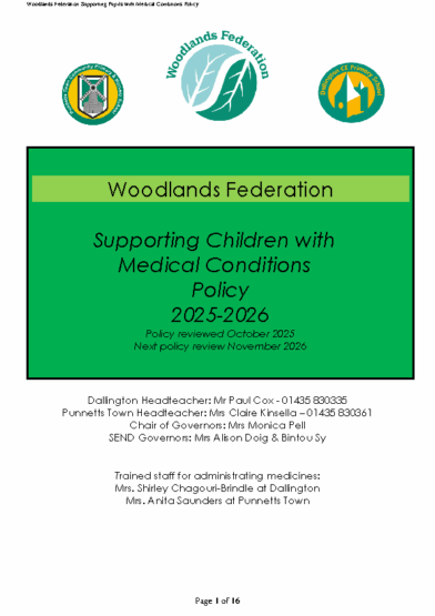 Supporting Children with Medical Conditions Policy