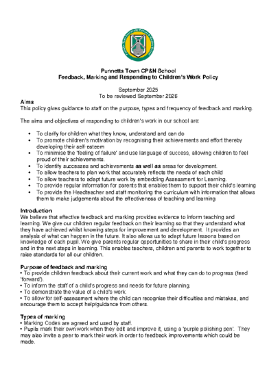 Feedback & Marking Policy